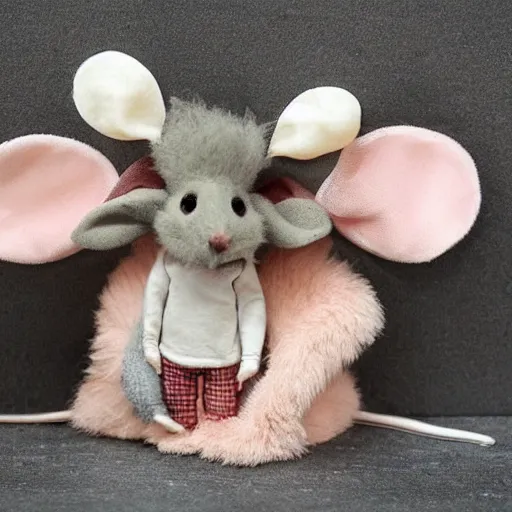 Prompt: fluffal mouse, claymotion, creepy, scary, nightmare