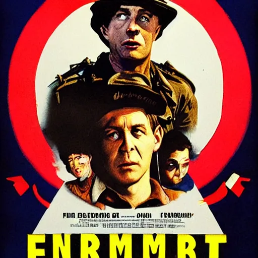 Prompt: a movie poster for the film ernest does a genocide