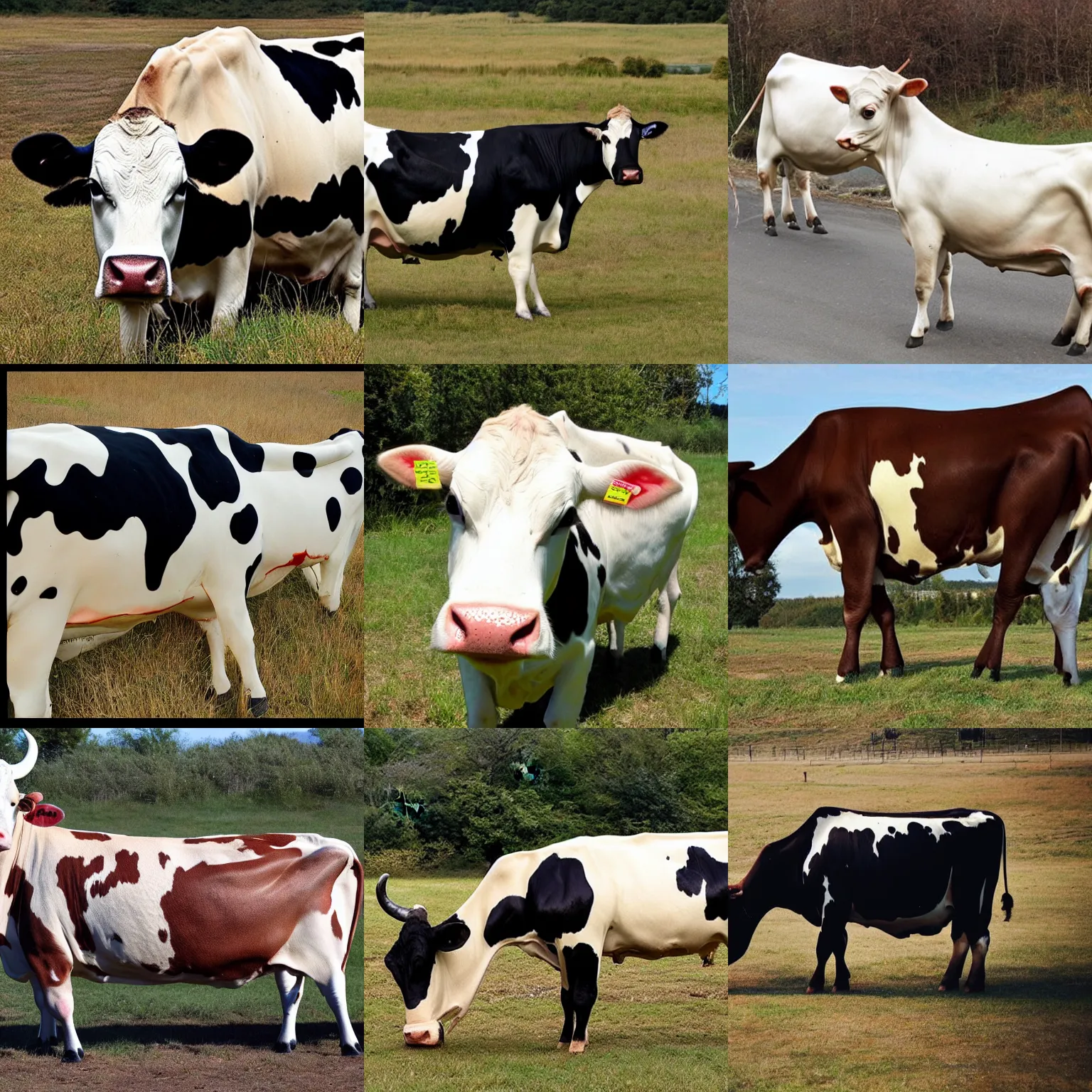 Prompt: a very long cow