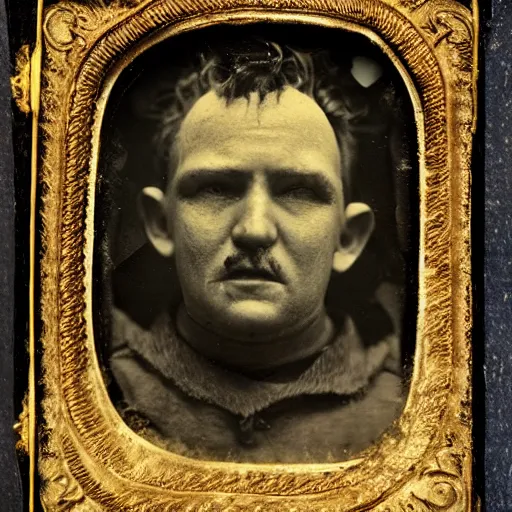 Prompt: tintype flash photo of a nightmare