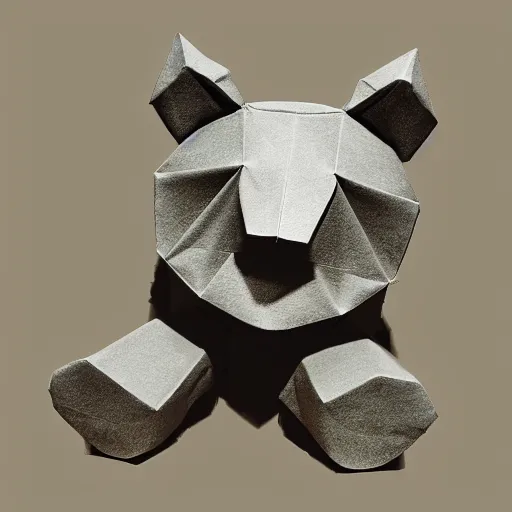 Image similar to an origami bear in cartoon style