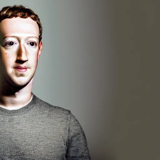 Prompt: a portrait photograph of Mark Zuckerberg as an alien