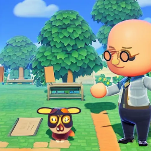 Image similar to professor xavier as a character in animal crossing