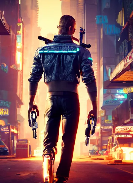 Image similar to film still of Paul Walker as Johnny Silverhand in Cyberpunk 2077, gameplay, 8k, HD