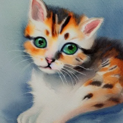 Prompt: cute kittens, watercolor, trending on artstation