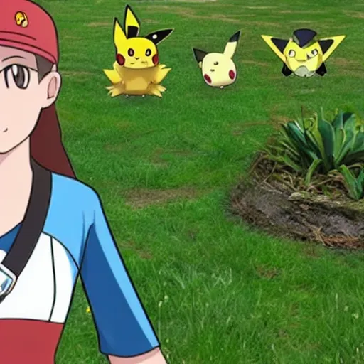 Prompt: a pokemon trainer that looks like emma watson