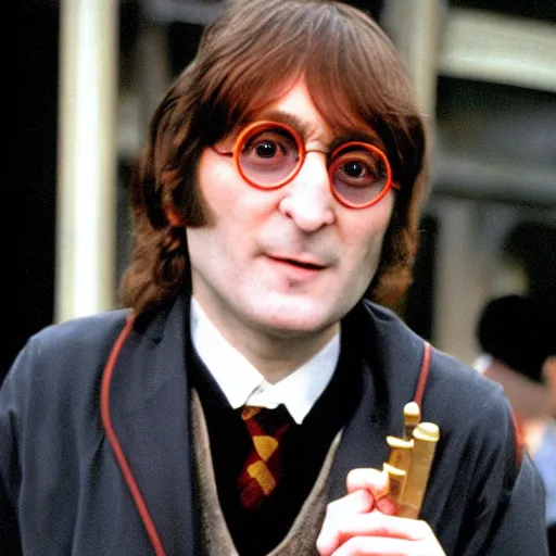 Prompt: john lennon dressed as harry potter