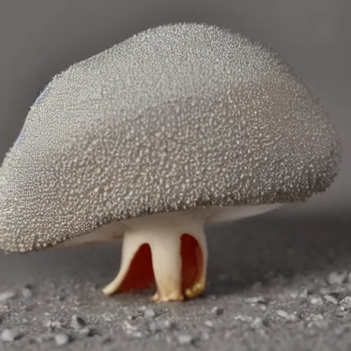 Image similar to a mushroom made from layers of sharp metallic teeth