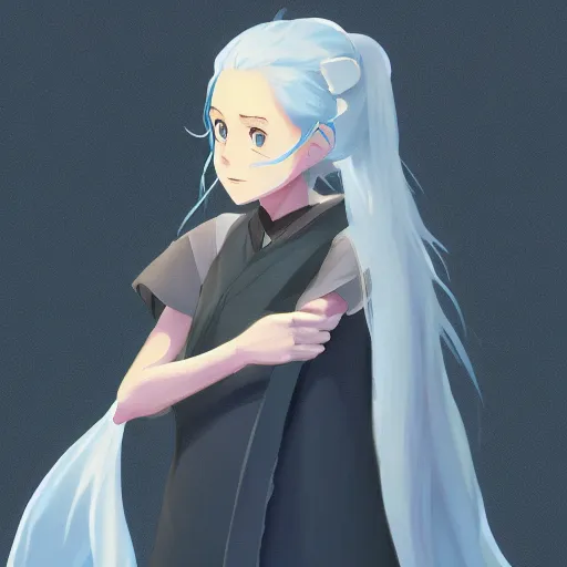 Prompt: Gandalf as an anime girl, digital painting, artstation, concept art, sharp focus, illustration, art by studio ghibli and Hayao Miyazaki, highly detailed