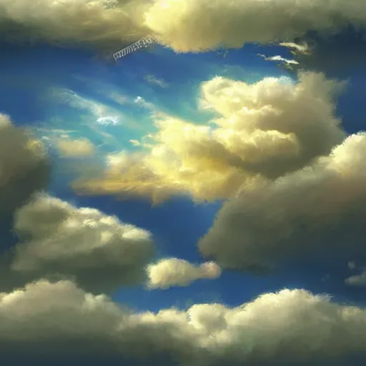 Image similar to seamless digital painting of the sky with with clouds, h - 1 0 2 4 w - 5 1 2