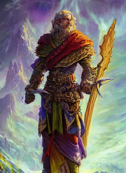 Prompt: high priest, ultra detailed fantasy, dndbeyond, bright, colourful, realistic, dnd character portrait, full body, pathfinder, pinterest, art by ralph horsley, dnd, rpg, lotr game design fanart by concept art, behance hd, artstation, deviantart, hdr render in unreal engine 5