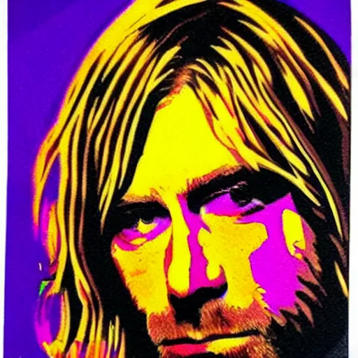 Image similar to kurt cobain op art,