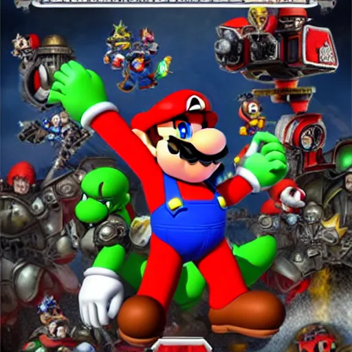 Prompt: super mario in warhammer 4 0 k