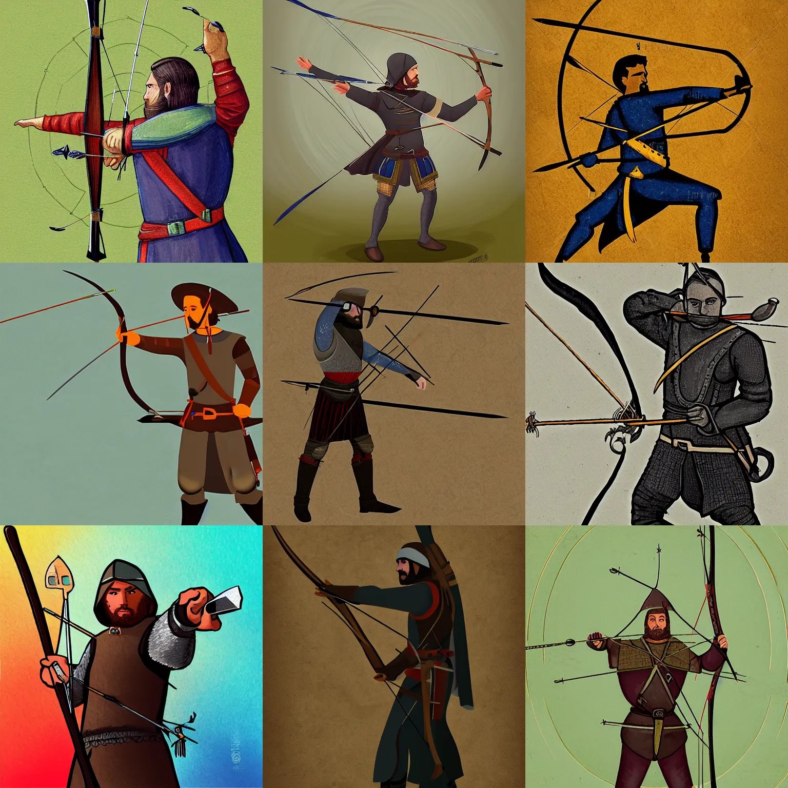 Prompt: medieval archer by nathan fowkes