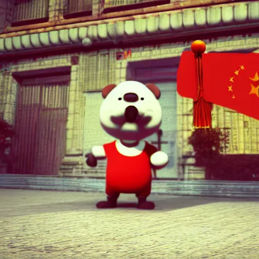 Image similar to little mr xi jinping by roger hargreaves and jim henson. rust, octane render, unreal engine