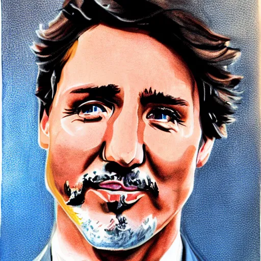 Image similar to portrait of justin trudeau by greg ruthkowski