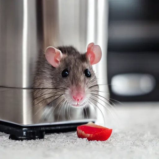 Prompt: a rat inside a food blender, 8 k, 4 k, professional photography, award winning photo