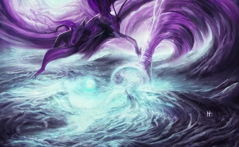 Image similar to the dream vortex consumes the hope of mankind, high fantasy, art, deviant art, painting, detailed, purple