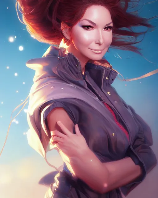 Image similar to anime portrait of Shania Twain by Stanley Artgerm Lau, WLOP, Rossdraws, James Jean, Andrei Riabovitchev, Marc Simonetti, and Sakimichan, trending on artstation