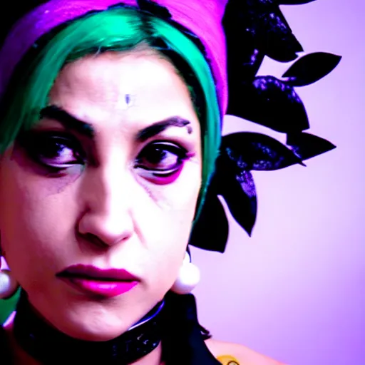 Prompt: a fotograph of jolyne kujoh from jojo's bizarre adventure, filmic, cinematographic