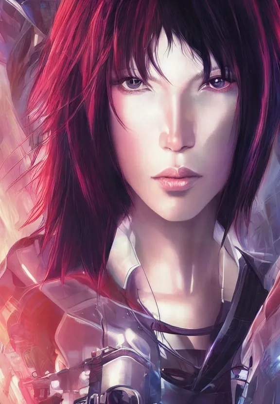 Prompt: the portrait of major kusanagi from ghost in the shell, digital art by artgerm and karol bak, sakimi chan and casey