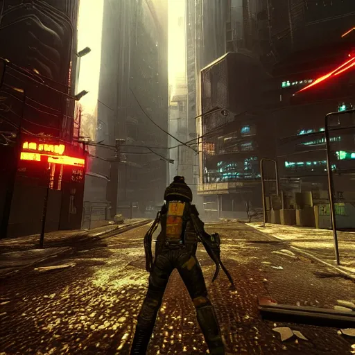 Image similar to NeoTokyo is a multiplayer tactical first-person shooter total conversion modification of Half-Life 2 in a futuristic cyberpunk setting, created by American developer Studio Radi-8.