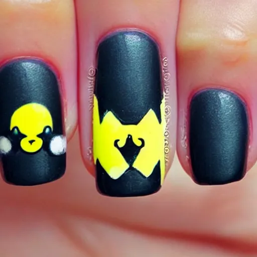 Prompt: pikachu, nail art