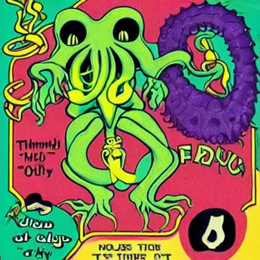 Image similar to Cthulhu as a modern day business man with a family and a drug and gambling addiction, psychedelic , 50s style infomercial , award winning , retro futuristic