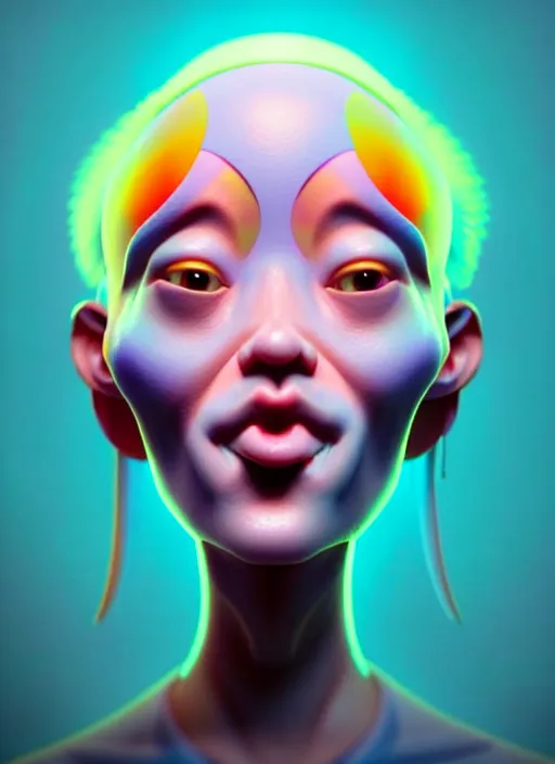 Image similar to colourful caricature - 3 d vfx art - of the sun, art style by james jean & hsiao - ron cheng, character concept art, unreal engine render, digital illustration, sharp, intricate detail, volumetric light, ray tracing, soft light, symmetric, pinterest, artstation, behance,