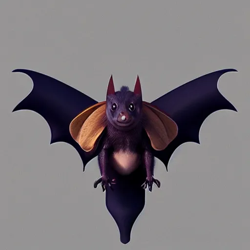 Image similar to cute fruit bat, digital art, high quality, illustration, art, detailed, 3 d render, sticker,