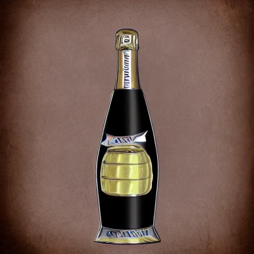 Prompt: portrait of a corvette champagne bottle hybrid, digital art