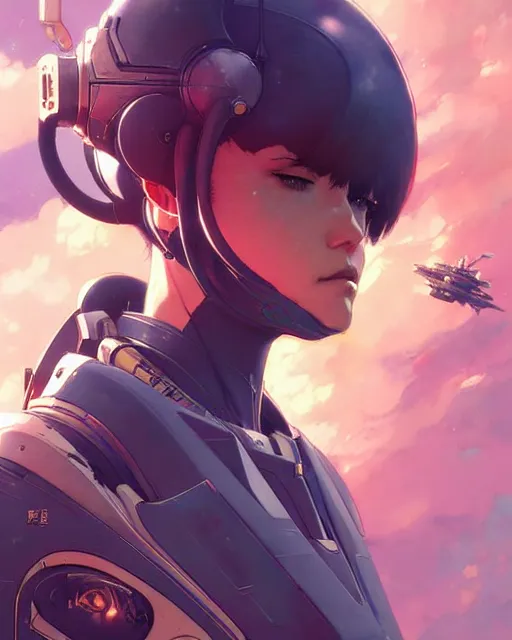 Prompt: spacehip, warframe ship, fine detail!! anime!! realistic shaded lighting!! poster by ilya kuvshinov katsuhiro otomo, magali villeneuve, artgerm, jeremy lipkin and michael garmash and rob rey