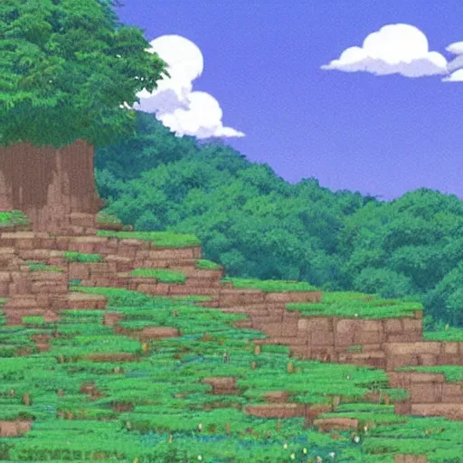 Prompt: green hill, studio ghibli