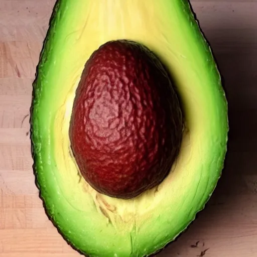 Image similar to jesus christ inside a big avocado