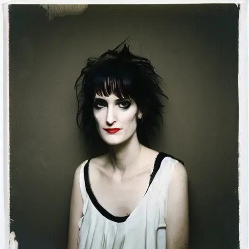 Image similar to portrait photograph of emo Winona Ryder, by Ron Haviv, 8k