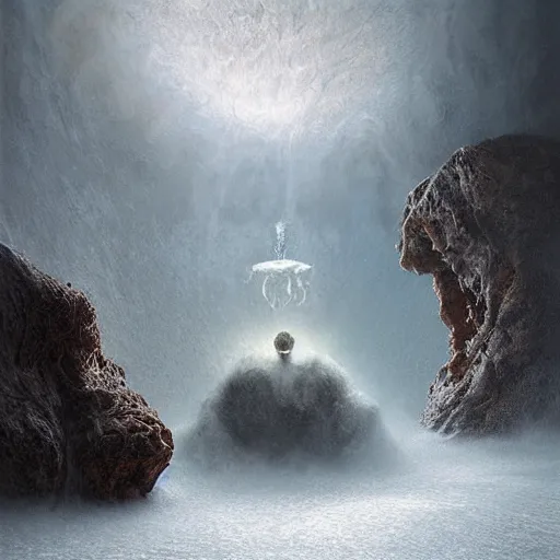 Image similar to michal karcz surrealism painting of the beginning of time. , horror theme, detailed, elegant, intricate, 4k, Renaissance painting