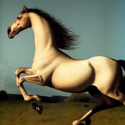 Prompt: a galloping horse, by george-stubbs and national-geographic