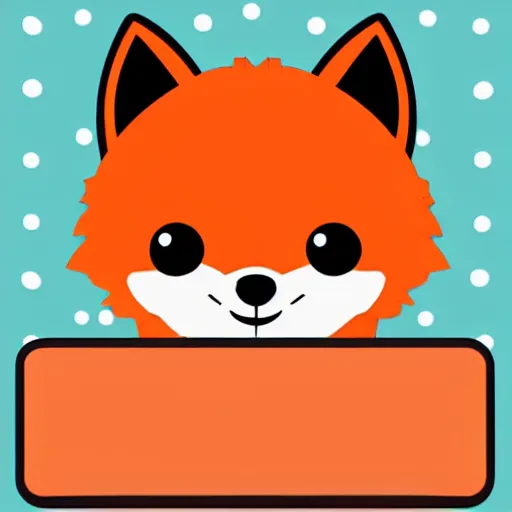 Image similar to icon of a cute fox sitting in front of laptop, cartoon, disney style, vivid colors, orange glow