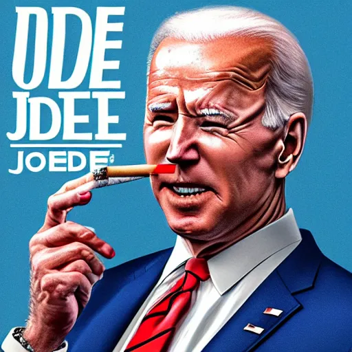 Image similar to president joe biden smoking a blunt, beautiful album artwork