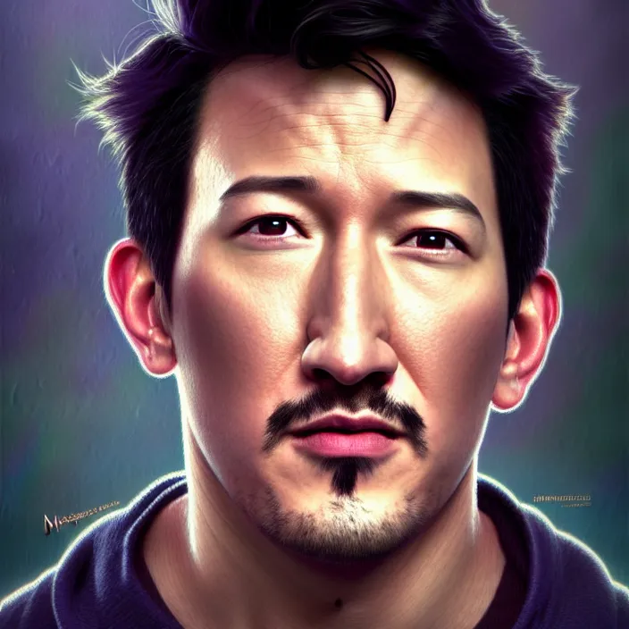 Prompt: Markiplier in Monster’s Inc., Pixar, diffuse lighting, fantasy, intricate, elegant, highly detailed, lifelike, photorealistic, digital painting, artstation, illustration, concept art, smooth, sharp focus, art by John Collier and Albert Aublet and Krenz Cushart and Artem Demura and Alphonse Mucha