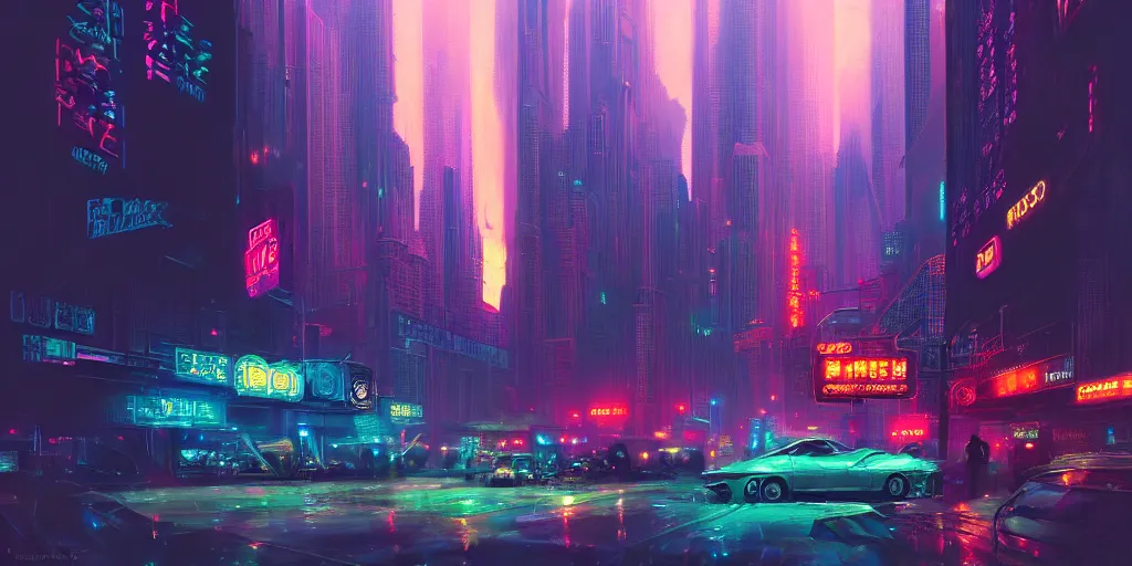 Image similar to Chicago by Neon Light, in the style of Cyberpunk Impressionism, Krenz Cushart, Moebius, and Muchain, Prismatic, Rococo, Pearlescent, reflective, shimmering, highly detailed, masterpiece, dreamy, concept art, Cinema lighting, 8k, trending on artstation