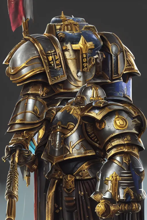 Image similar to armor portrait heros warhammer 4 0 k horus heresy fanart - the primarchs emperor by johannes helgeson animated with vfx concept artist & illustrator global illumination ray tracing hdr fanart arstation zbrush central hardmesh 8 k octane renderer