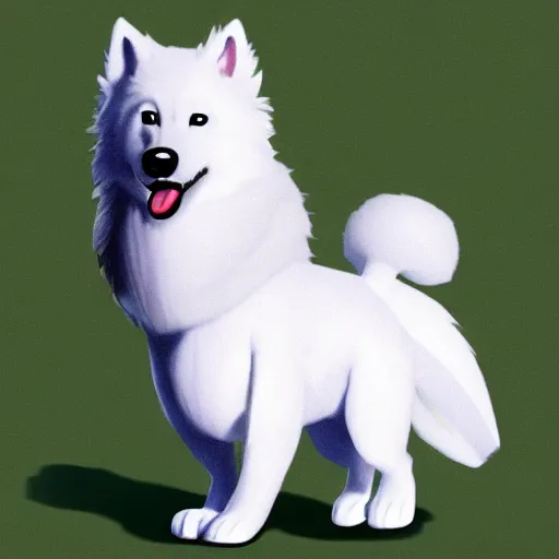 Prompt: samoyed in the style of sonic the hedgehog