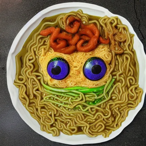 Image similar to cthulhu made of ramen