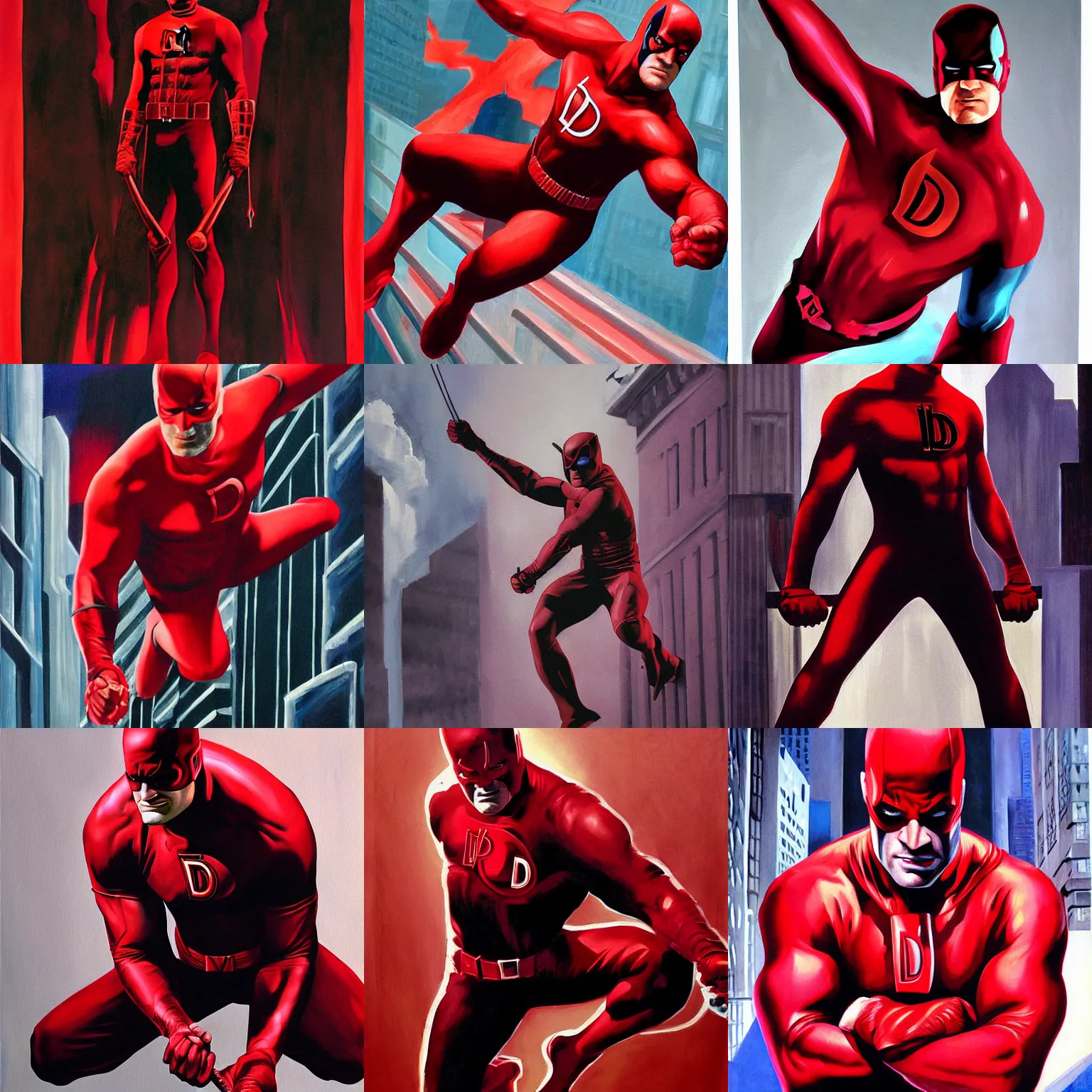 Prompt: daredevil painting by alex ross 4 k