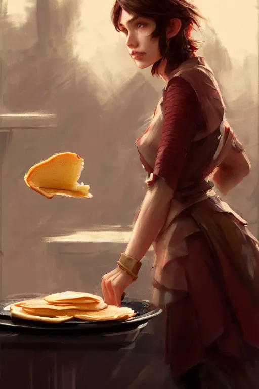 Image similar to tyrian lanister making pancakes animation pixar style, by magali villeneuve, artgerm, jeremy lipkin and michael garmash, rob rey and kentaro miura style, golden ratio, trending on art station