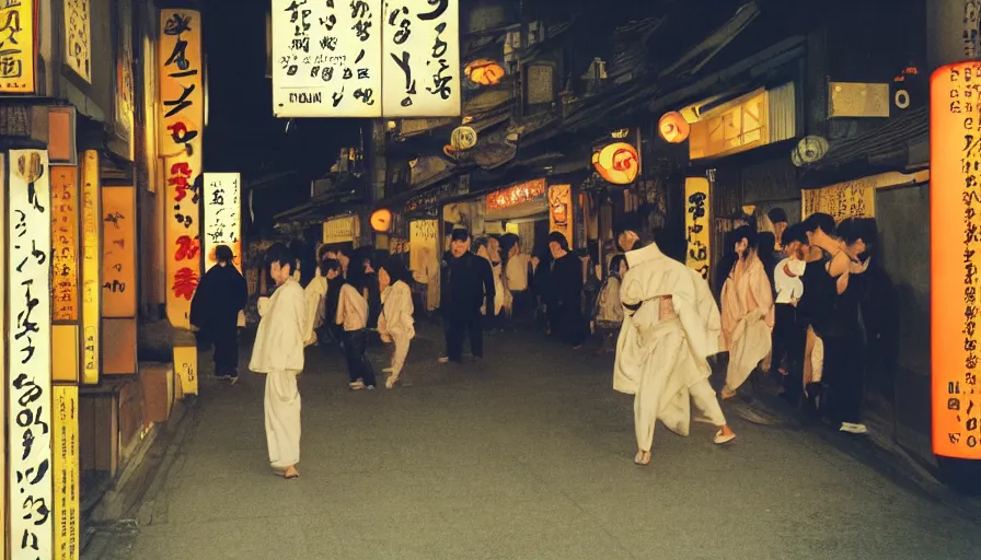 Prompt: impactful photography by haruto hoshi and yang seung woo and saul leiter, flash photography of night life in kabuki cho japan, full color, shot on kodak gold with a canon 3 5 mm lens aperture f / 8, hyperrealistic