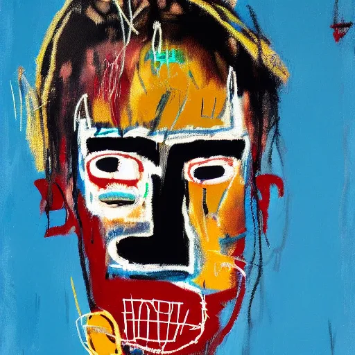 Image similar to painting of jean michel basquiat by Jean michel basquiat, highly detailed, 8k, cinematic,