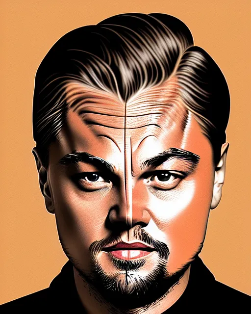 Image similar to painting portrait of leonardo dicaprio as a carp, cartoon, warm lighting, leonardo dicaprio has an carp body, movie poster, illustration by bartek fedyczak, erak note, tooth wu, neil richards, kan liu, siwoo kim, jisu choe, trending on art station