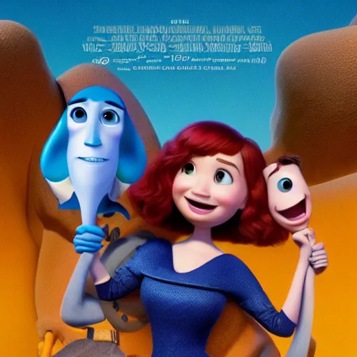 Image similar to 3 d render of christina hendricks as a pixar 2 0 2 2 movie poster, smooth, intricate, octane, reflects, ultra detailed, sharp focus, symmetry